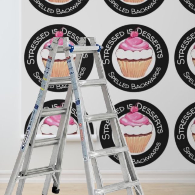 ピールスティック強調されたデザートは逆のカップケーキ 壁紙 (Peel Stick stressed is desserts backwards cupcake Wallpaper)