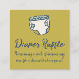 ピーングリーンドゥードルベイビーシャワーディーパーディーパーラッフル エンクロージャーカード