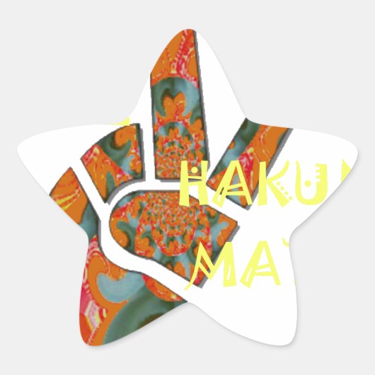 ピーースアウト：ハクナマタタ ヴァイブス サイン 星シール (正面)