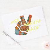 ピーースアウト：ハクナマタタ ヴァイブス サイン 楕円形シール (封筒)