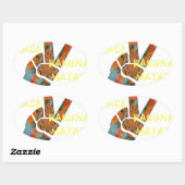 ピーースアウト:ハクナマタタ ヴァイブス サイン 楕円形シール (シート)