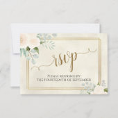 ピー淡い色のチ·オア·ホワイト·ロエレガントーズ·ボ結婚ーホーズ 出欠カード (正面)