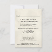 ピー淡い色のチ·オア·ホワイト·ロエレガントーズ·ボ結婚ーホーズ 出欠カード (裏面)