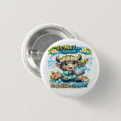 ピー・マイ・ラオ 水浸しバッファロー Tシャツ 楽しい 缶バッジ (正面&裏面)