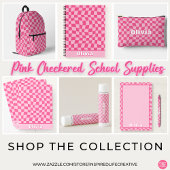 ピ名門私立校風のック市松模様にの鉛筆ケース アクセサリーポーチ