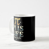 ピ得ー？- Pi Day Black用の甘い数学 コーヒーマグカップ (正面左)