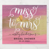 ピ恋しく思ック夫人と金ゴールドブライダルシャワー スパークリングワインラベル (シングルラベル)