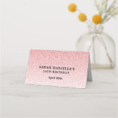 ピ祝ックグリッターパーソナライズされた プレイスカード (裏面)