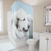 ピ素晴らしレネ絵画ーズのオリジナル・ドッグ・アート シャワーカーテン (インサイチュ)