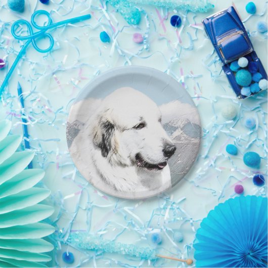 ピ素晴らしレネ絵画ーズのオリジナル・ドッグ・アート ペーパープレート (パーティー)