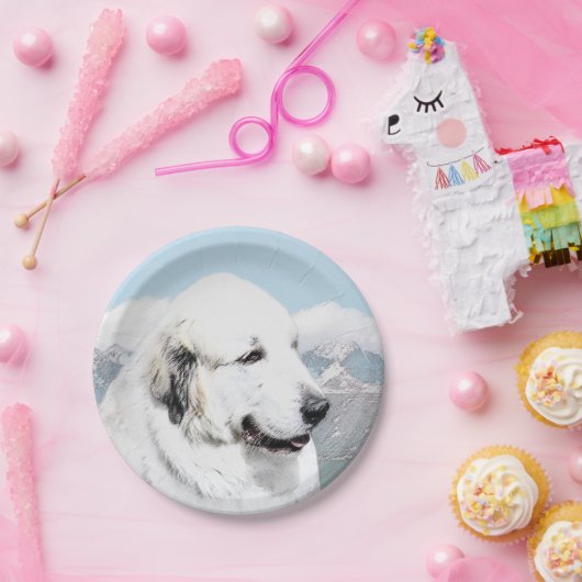 ピ素晴らしレネ絵画ーズのオリジナル・ドッグ・アート ペーパープレート (パーティー)