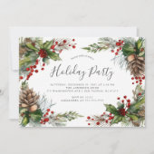 ピ素朴ネコーンホリーベリークリスマスパーティー 招待状 (正面)