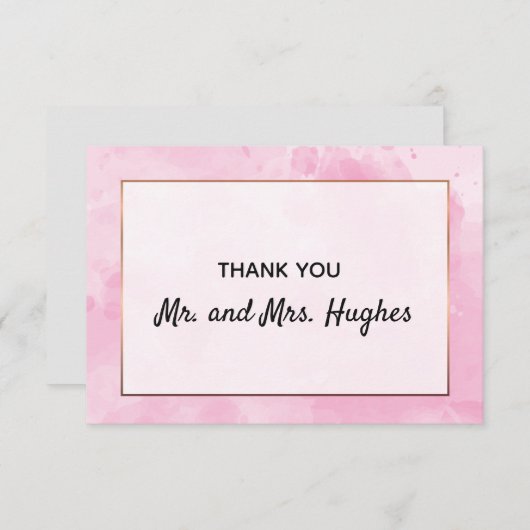 ピ結婚ッ感謝していクの水色 サンキューカード (正面/裏面)