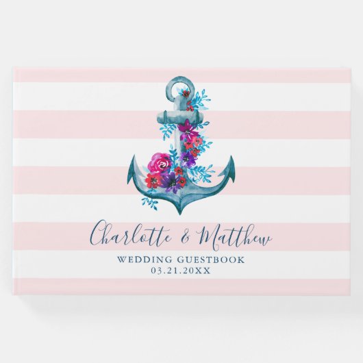 ピ航海のックストライプいかり結婚ズ ゲストブック (正面)