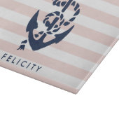 ピ航海のッストライプクいかりパーソナライズされた カッティングボード (角)