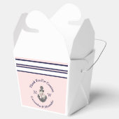 ピ航海のッモノグラムのクネイビーブルーフローラいかり フェイバーボックス (オープン)