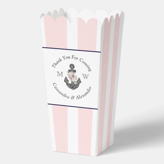 ピ航海のッモノグラムのクネイビーブルーフローラいかり フェイバーボックス (正面)