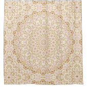 ピ色彩の鮮やかックと金ゴールドのメダリオン模様 シャワーカーテン (正面)