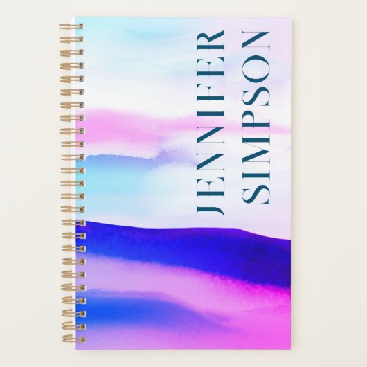 ピ芸術的グラデーションッモダンク・紫抽象芸術 プランナー手帳 (正面)