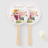 ピ賛美ックウォーター色フローラ ハンドファン (正面&裏面)