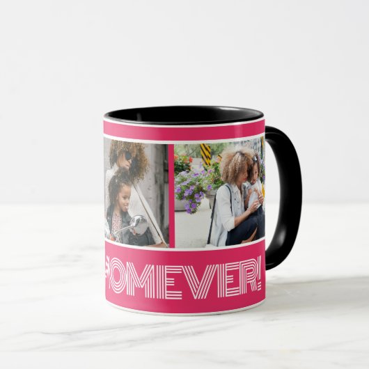 ピ鮮やかッ最高のクの母は今まで3写真コラージュカスタム マグカップ (正面右)