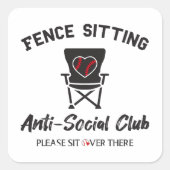 フおもしろいェンシットアンチクラブ野球ソフト スクエアシール (正面)