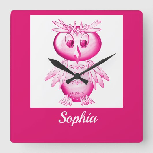 フおもしろいクフクパーソナライズされたル スクエア壁時計 (正面)