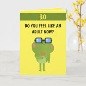 フおもしろいロッグイエローカスタムソン30歳誕生日 カード (黄色い花)