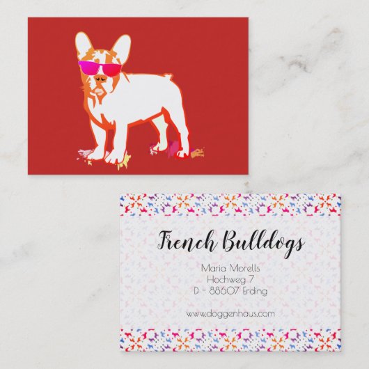 フすごいレンチエ・ブルドッグ・レッド 名刺 (正面/裏面)