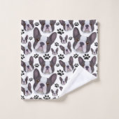 フよくはしゃぐレフランスのンチブルドッグペット子犬 バスタオルセット (ウォッシュタオル)