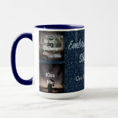 ファおもしろいンパーソナライズされた・ブルーの写真ギフト マグカップ (左)