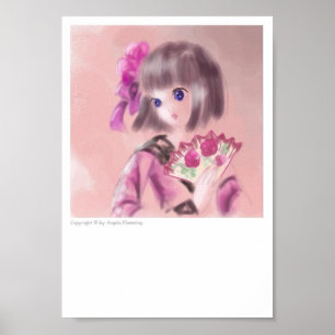 ファかわいらしン日本のの女の子 ポスター