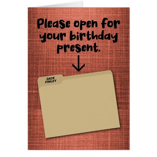 ファイおもしろいルフォルダー「Error 404」誕生日・カード (正面)