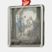 ファイによって刻まれる弁護士の事務員の洗面所 メタルオーナメント (左)