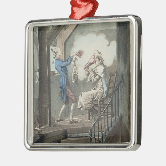 ファイによって刻まれる弁護士の事務員の洗面所 メタルオーナメント (左)