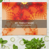 ファイアくもの巣 – フラクタルアート キッチンタオル (折り畳み)