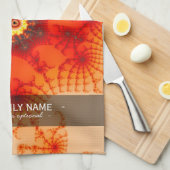 ファイアくもの巣 – フラクタルアート キッチンタオル (四つ折り)