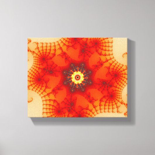 ファイアくもの巣 – フラクタルアート キャンバスプリント (正面)