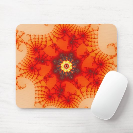 ファイアくもの巣 – フラクタルアート マウスパッド (マウス)