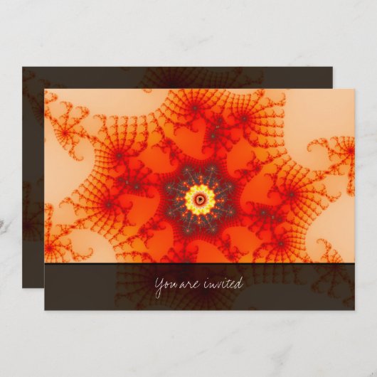 ファイアくもの巣 – フラクタルアート 招待状 (正面/裏面)