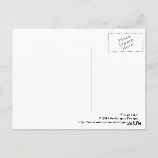ファイアとアイスフラクタル抽象芸術アート ポストカード (裏面)