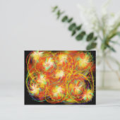 ファイアらせん状ファンキーフカラフルラーム抽象芸術アート ポストカード (スタンド正面)