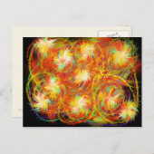 ファイアらせん状ファンキーフカラフルラーム抽象芸術アート ポストカード (正面/裏面)