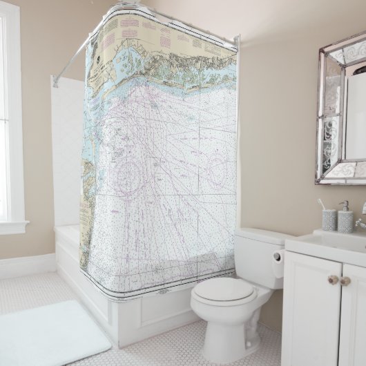 ファイアアイランドのライトから海辺までの航海のグラフ12326 シャワーカーテン (インサイチュ)