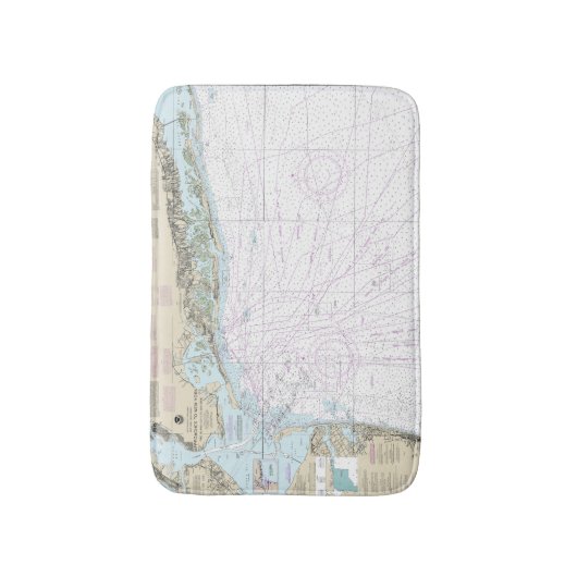 ファイアアイランドのライトから海辺までの航海のグラフ12326 バスマット (正面縦)