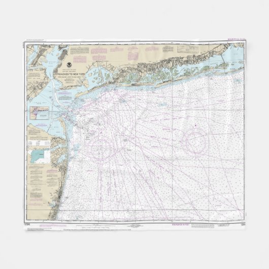 ファイアアイランドのライトから海辺までの航海のグラフ12326 フリースブランケット (正面(横))