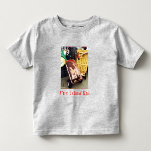 「ファイアアイランドキッド」カラーのワゴンの幼児Tシャツ トドラーTシャツ