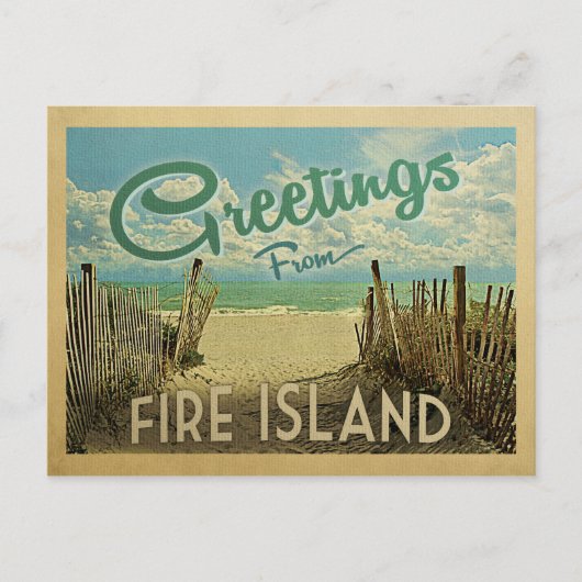 ファイアアイランドビーチヴィンテージトラベル ポストカード (正面)