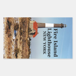 ファイアアイランドライトハウスニューヨークステッカー 長方形シール