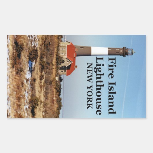 ファイアアイランドライトハウスニューヨークステッカー 長方形シール (正面)